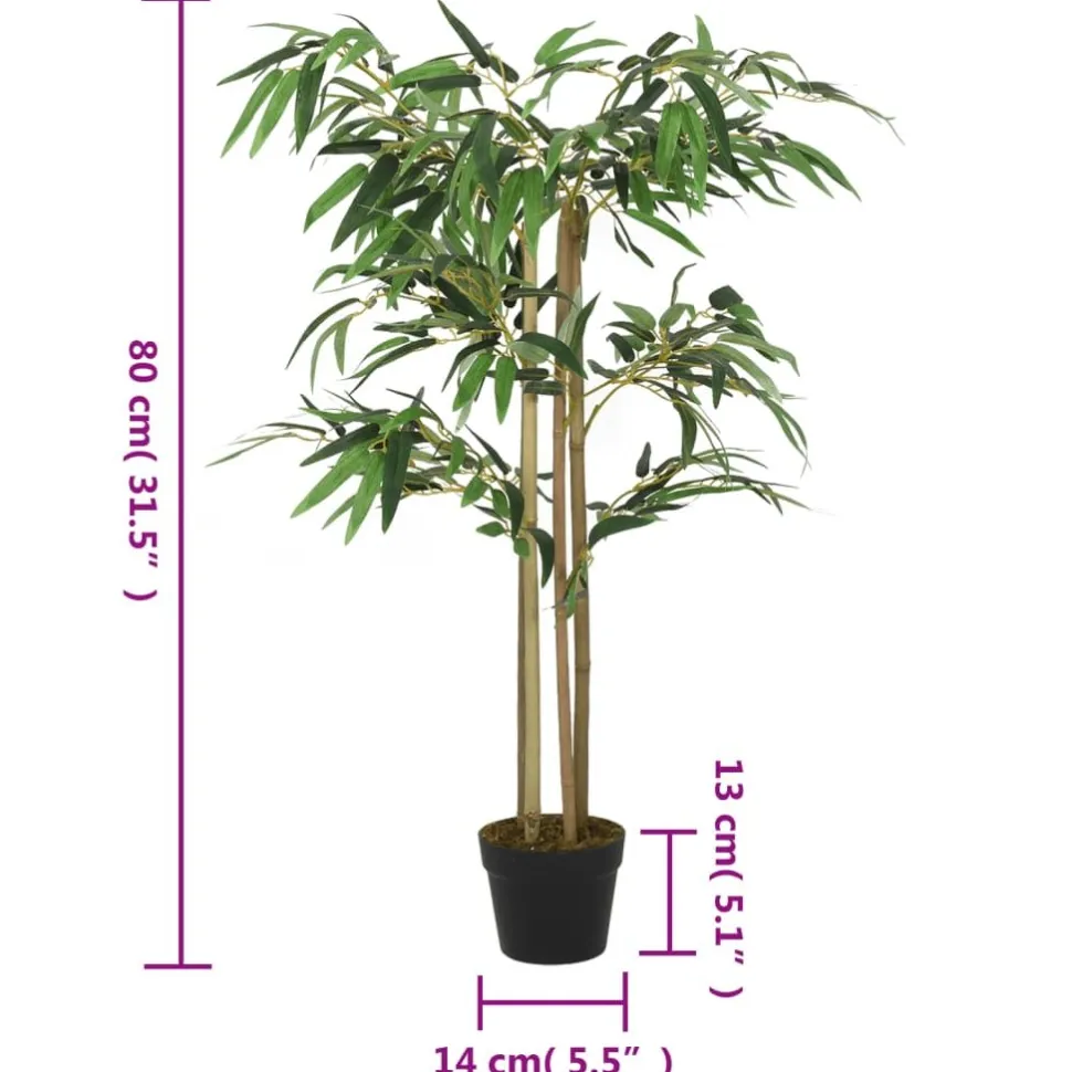 Tekokasvi bambupuu, 380 lehteä, 80 cm