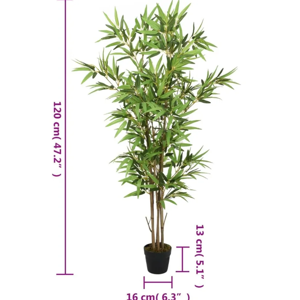 Tekokasvi bambupuu, 552 lehteä, 120 cm, vihreä