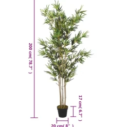 Tekokasvi bambupuu 1380 lehteä 200 cm vihreä