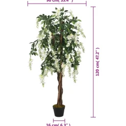 Tekokasvi sinisade 840 lehteä 120 cm vihreä ja valkoinen