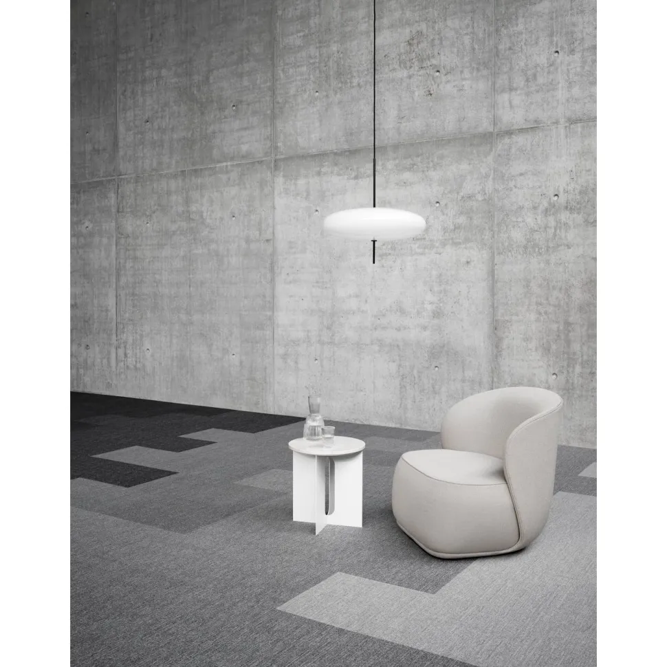 Tekstiililaatta Ege Carpets ReForm Flux, 48x48cm, vaaleanharmaa