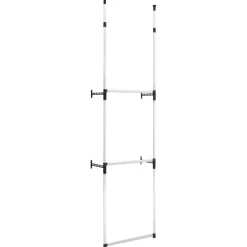 Teleskooppinen vaatekaappijärjestelmä 2 tangoilla alumiini 110cm