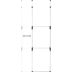 Teleskooppinen vaatekaappijärjestelmä 2 tangoilla alumiini 110cm