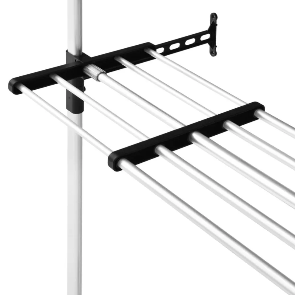 Teleskooppinen vaatekaappijärjestelmä 2 tangot ja hylly alumiini 115cm