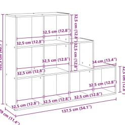 Tilanjakaja 4 tasoa savutammi 137,5x29x103,5 cm tekninen puu (57980)