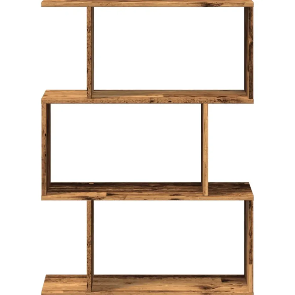 Tilanjakaja 3 tasoa vanha puu 70x24x97 cm tekninen puu (58118)