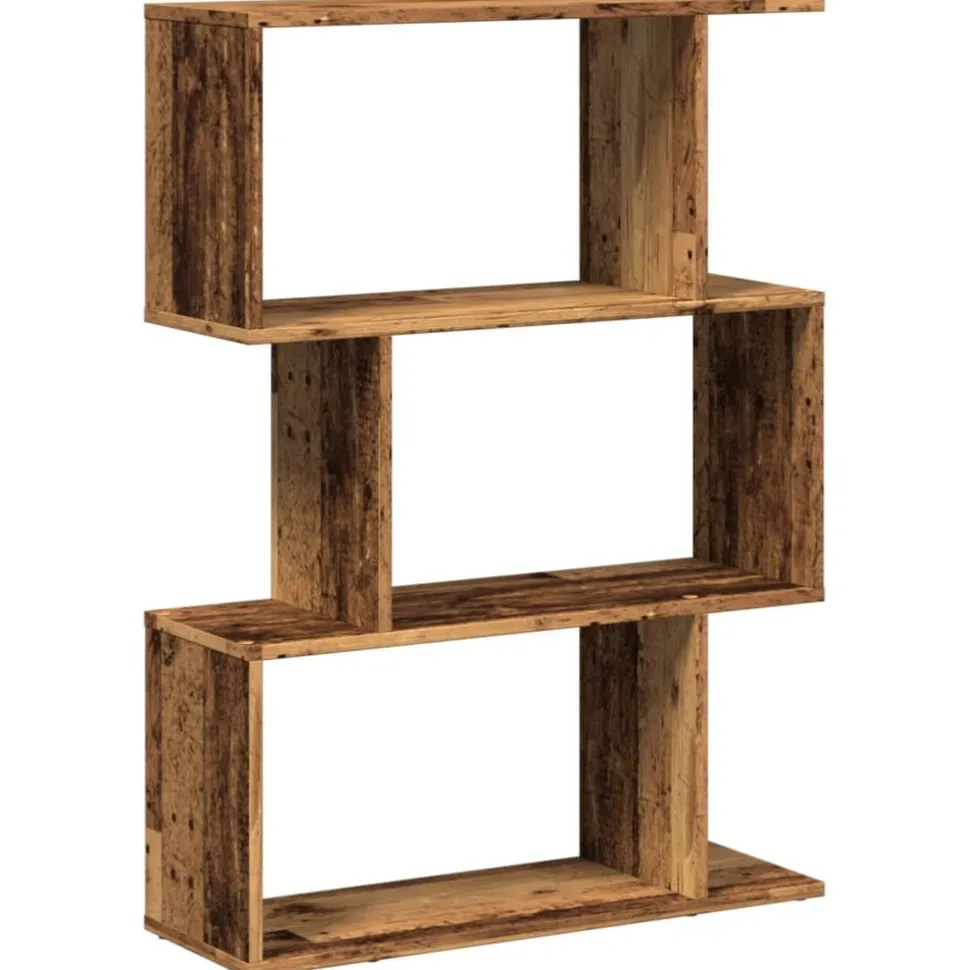 Tilanjakaja 3 tasoa vanha puu 70x24x97 cm tekninen puu (58118)
