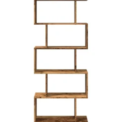 Tilanjakaja 5 tasoa vanha puu 70x24x161 cm tekninen puu (58100)