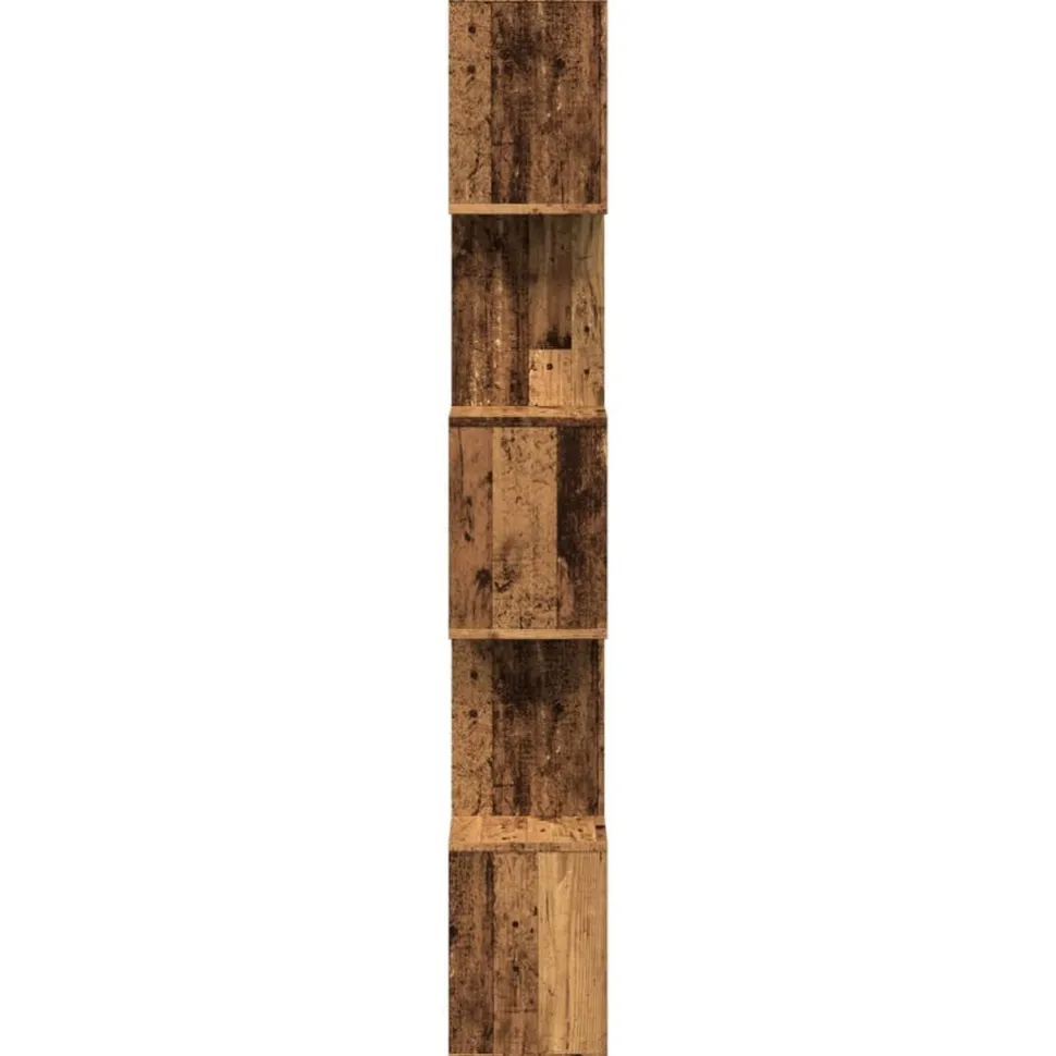 Tilanjakaja 5 tasoa vanha puu 70x24x161 cm tekninen puu (58100)
