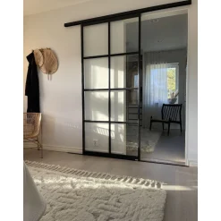Tilanjakaja/liukuovi Mirror Line Ruudukko musta mittatilaus