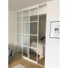 Tilanjakaja/liukuovi Mirror Line Ruudukko valkoinen kahdella ovella matala malli mittatilaus