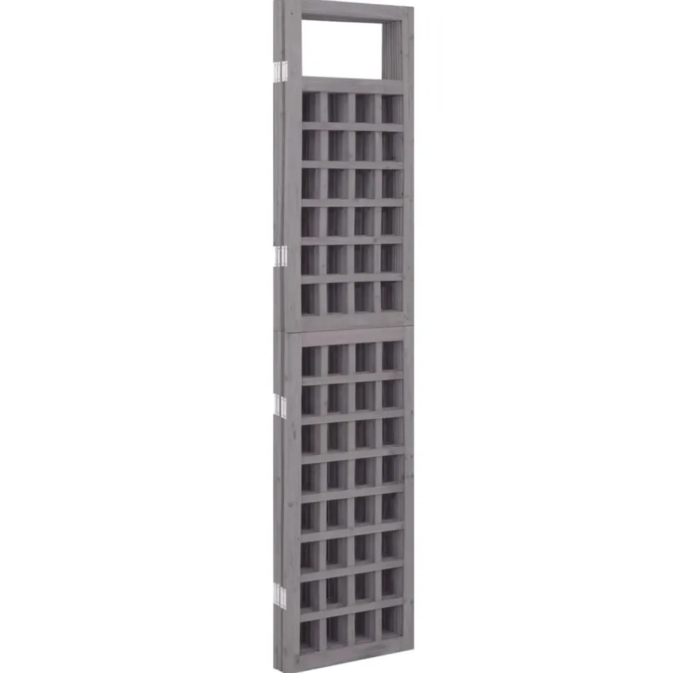 Tilanjakaja/säleikkö 3-paneelinen täysi kuusi harmaa 121x180 cm (16486)