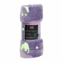 Torkkupeitto Home4You NIGHT LIGHT 150x200 cm, yksisarviset, violetti