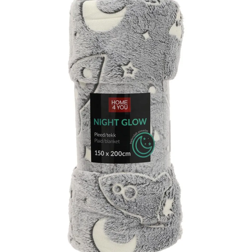 Torkkupeitto Home4You NIGHT LIGHT 150x200 cm, avaruus, harmaa