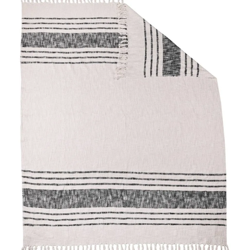 Torkkupeitto Eglo Living Longlac, 160x130cm, kerma/musta