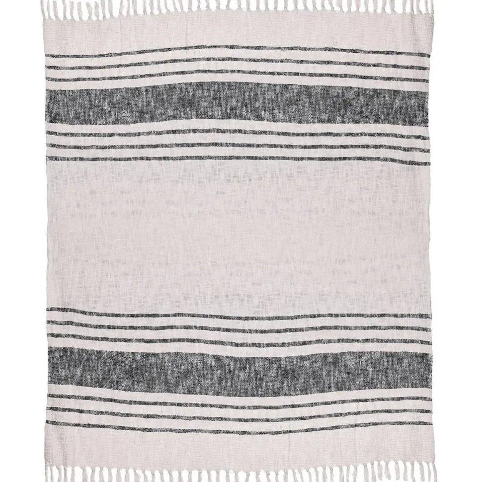 Torkkupeitto Eglo Living Longlac, 160x130cm, kerma/musta