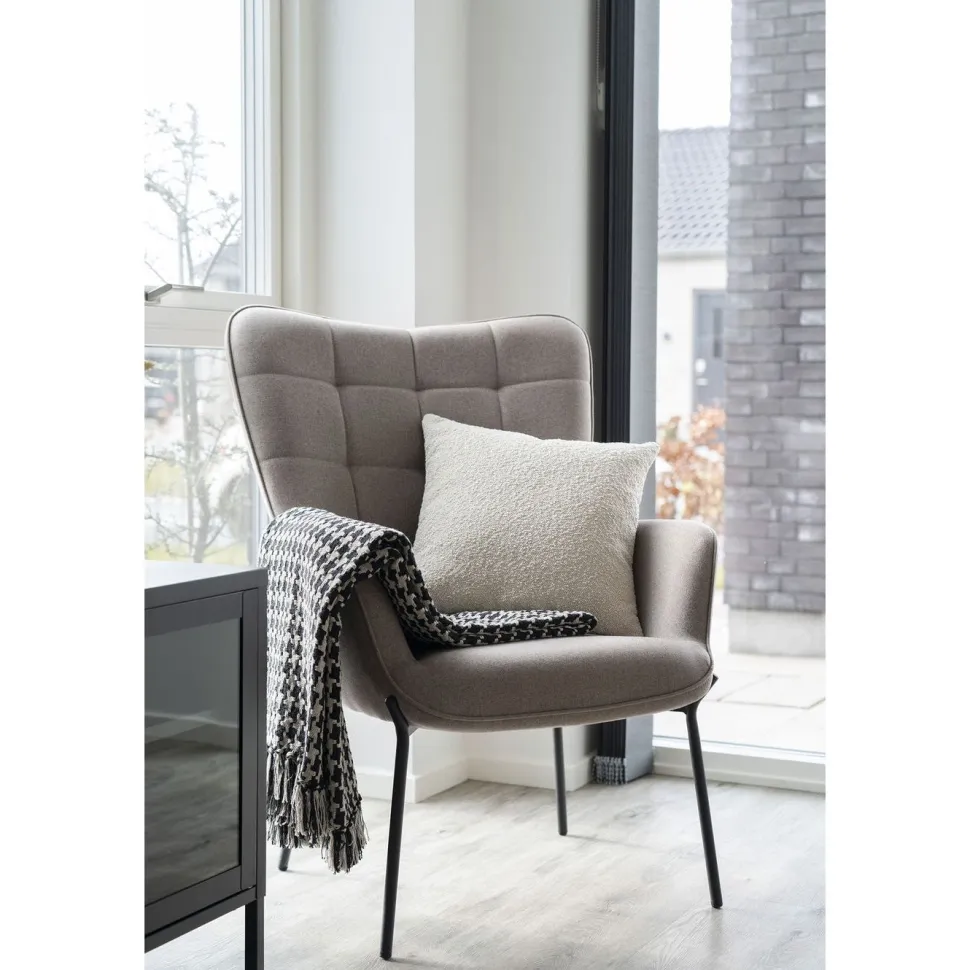 Torkkupeitto House Nordic Side, 130x180cm, musta/beige