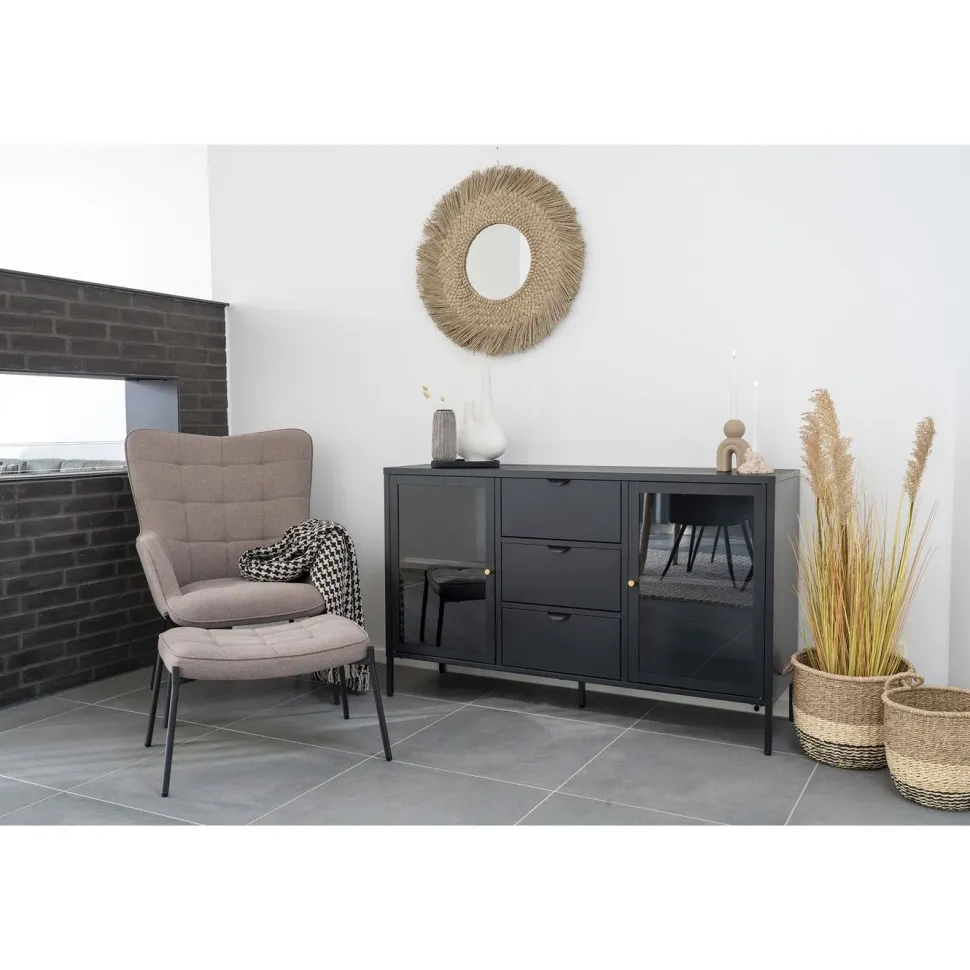 Torkkupeitto House Nordic Side, 130x180cm, musta/beige