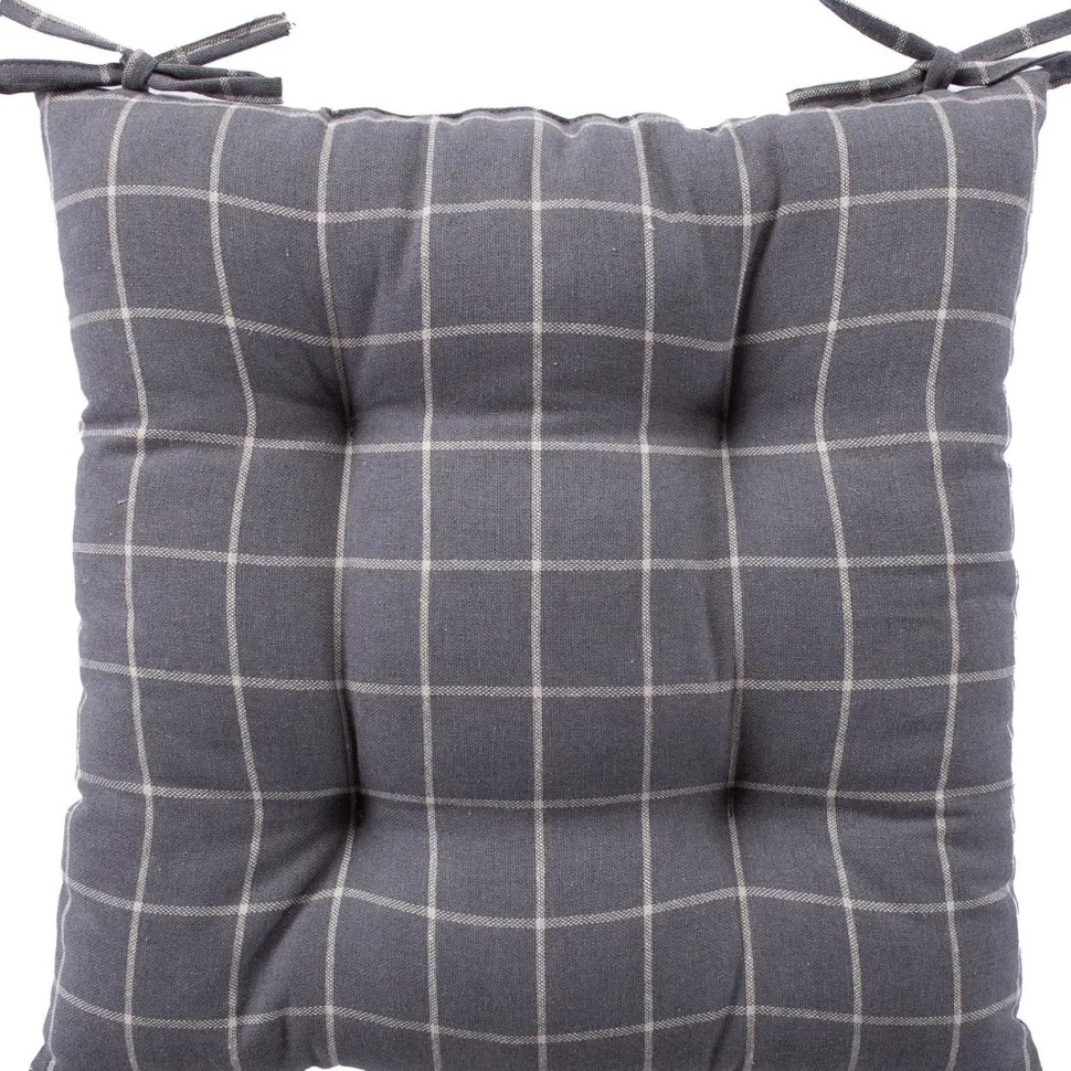 Tuolin pehmuste Home4You LINEN 40x40 cm, harmaa neliö
