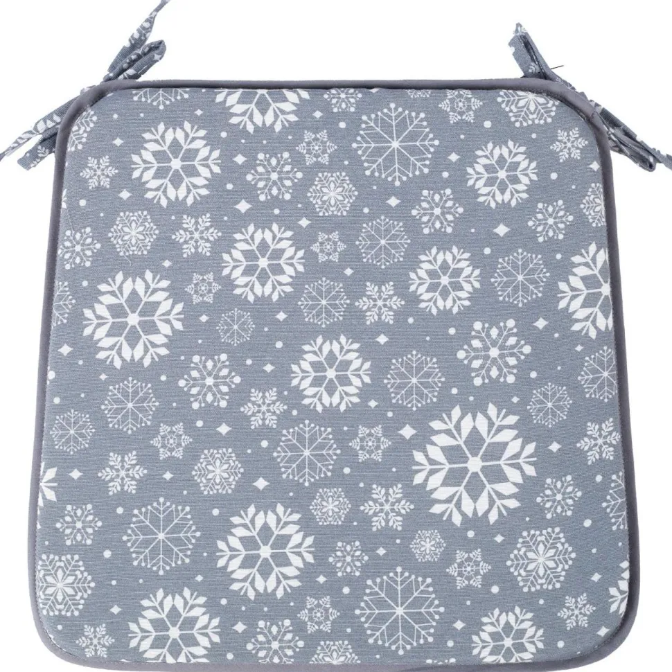 Tuolin pehmuste Home4You WINTER FLOWERS 39x39 cm, harmaa