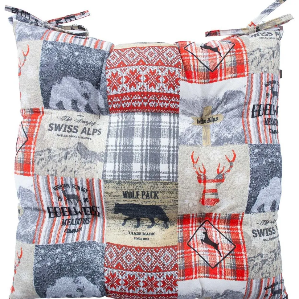 Tuolin pehmuste Home4You WINTER 40x40 cm, talvi- ja eläinkuosi, monivärinen