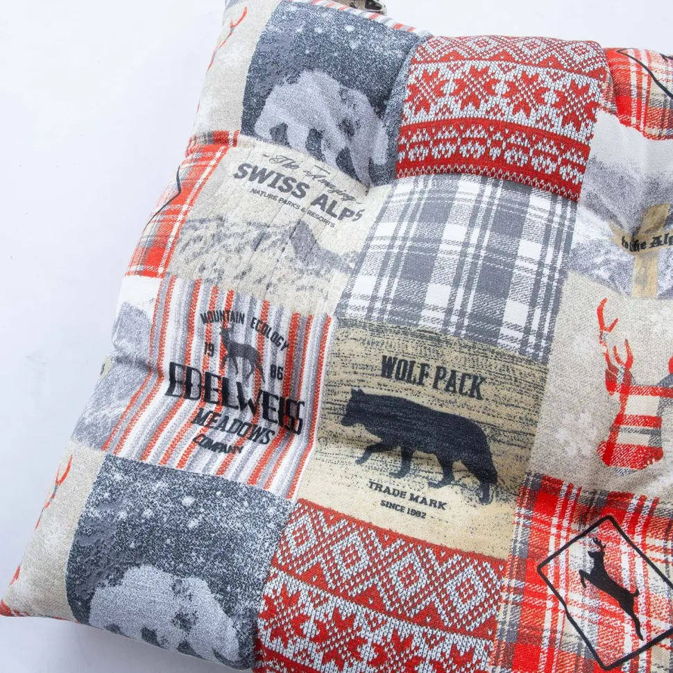 Tuolin pehmuste Home4You WINTER 40x40 cm, talvi- ja eläinkuosi, monivärinen