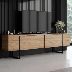 TV-taso Linento Furniture Luxe, leveys 180cm, ruskea