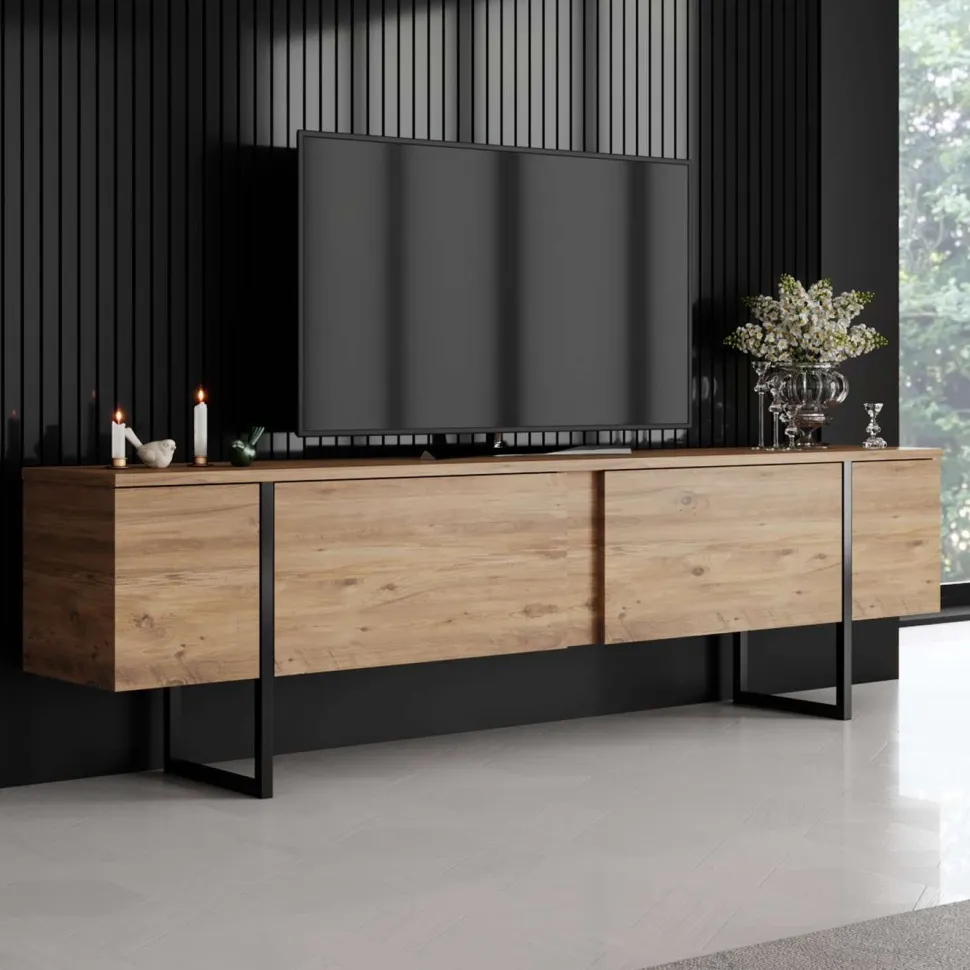 TV-taso Linento Furniture Luxe, leveys 180cm, ruskea