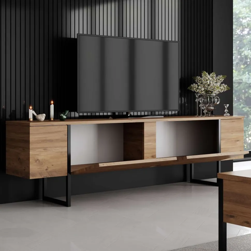 TV-taso Linento Furniture Luxe, leveys 180cm, ruskea