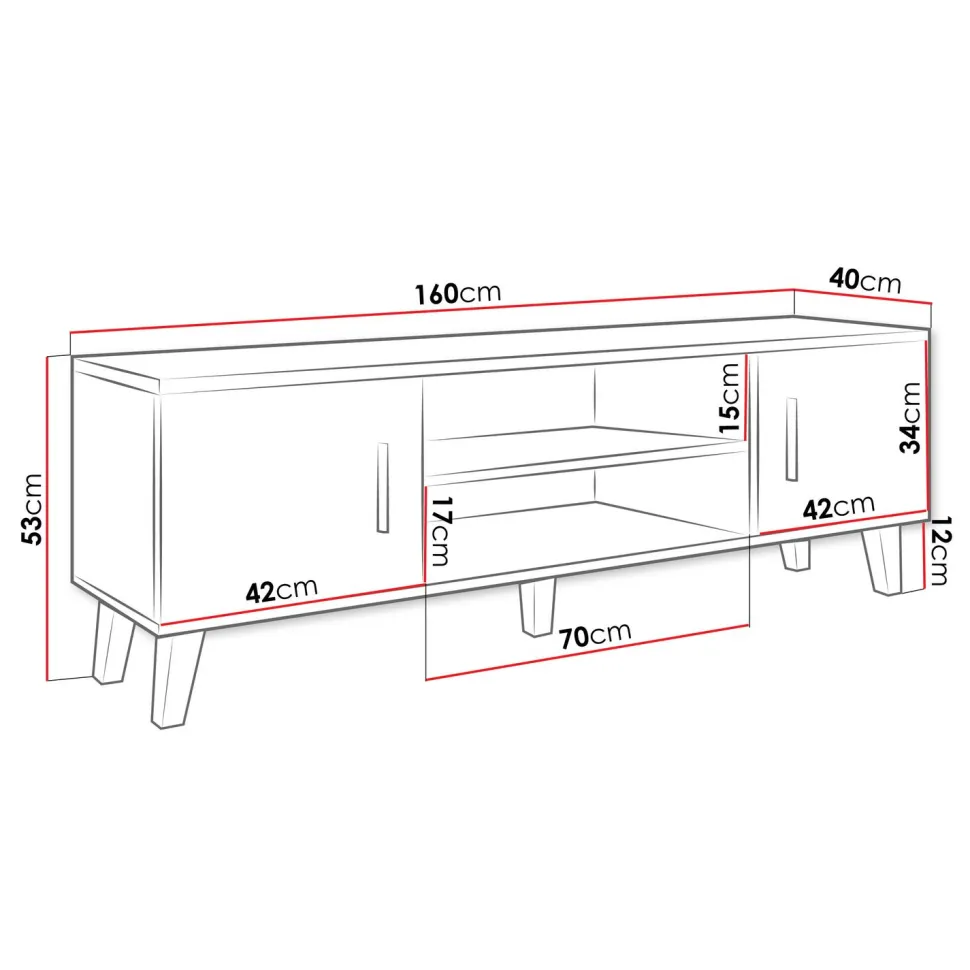 TV-taso LOTTA II 160 2D2K, beige/musta (2674)