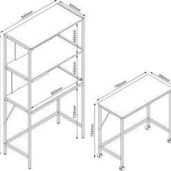 Työpöytä/hylly Home4You LESTER 84x40xK160 cm, melamiini