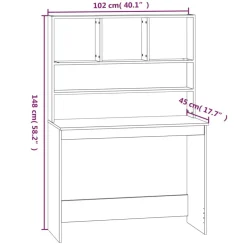 Työpöytä hyllyillä 102x45x148cm, eri värejä
