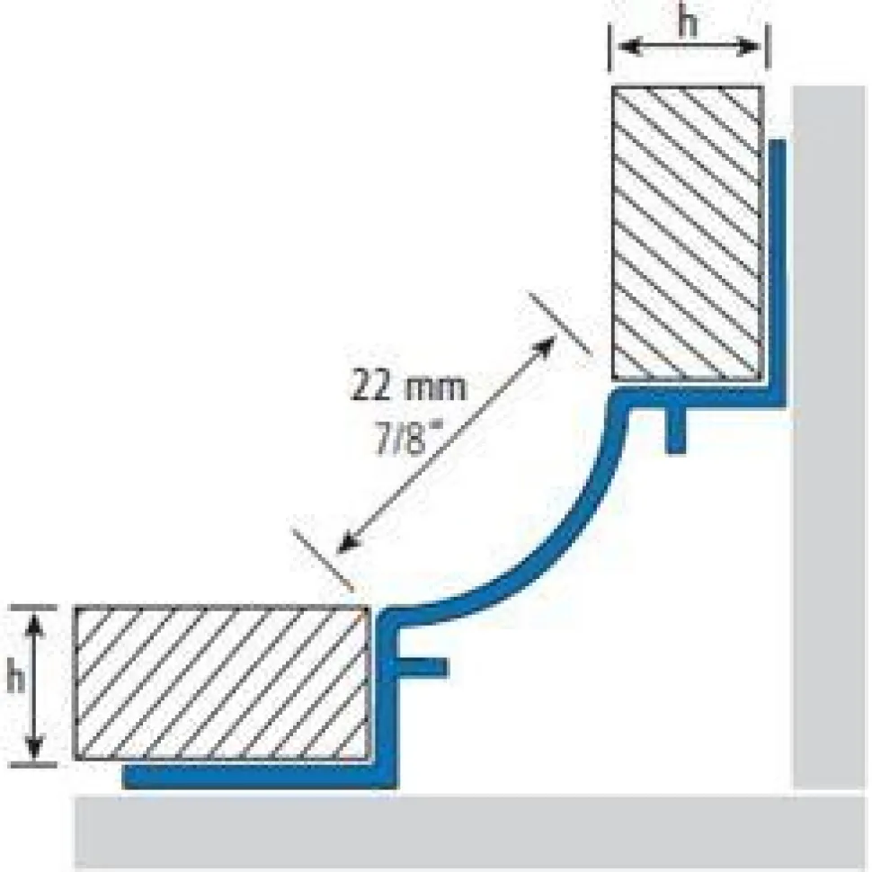 Ulkokulmapala Euroshrink sisäkulmalistaan alumiini e-210a, 10mm, eri värejä