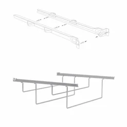 Ulosvedettävä korkokenkäteline Norscan Roller M80 harmaa