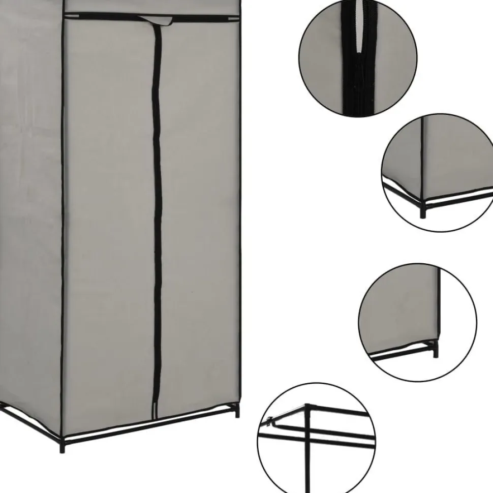 Vaatekaapit 2 kpl harmaa 75cm