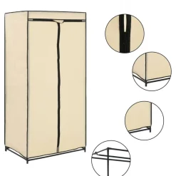Vaatekaapit 2 kpl kerma 75cm