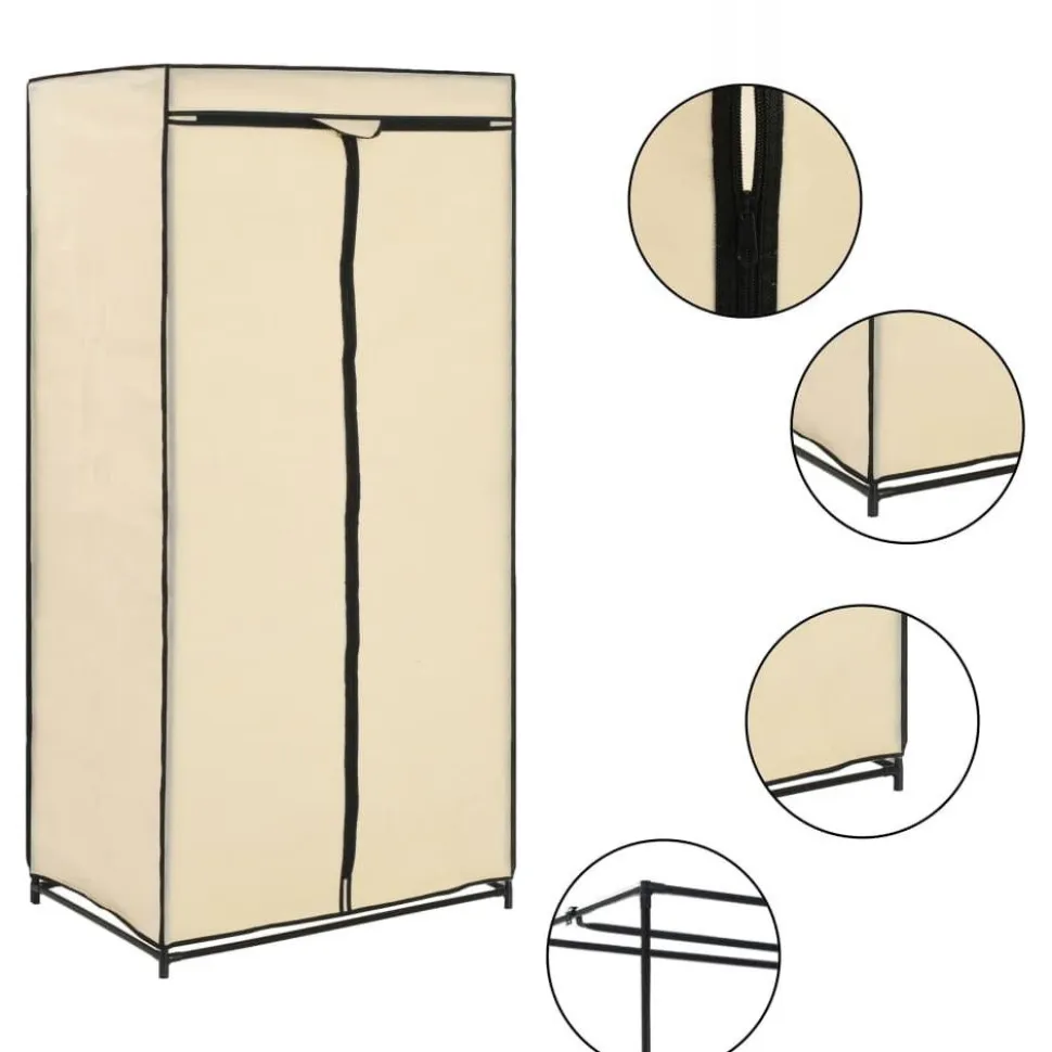 Vaatekaapit 2 kpl kerma 75cm