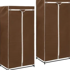 Vaatekaapit 2 kpl ruskea 75cm