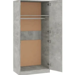 Vaatekaappi betoninharmaa 80cm lastulevy