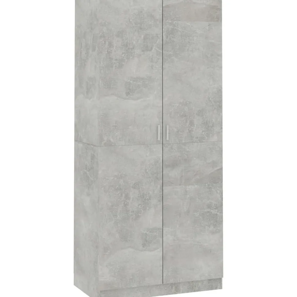 Vaatekaappi betoninharmaa 90cm lastulevy