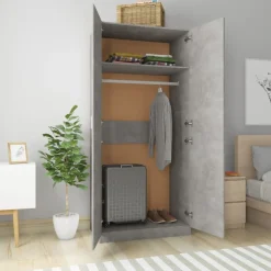Vaatekaappi betoninharmaa 90cm lastulevy