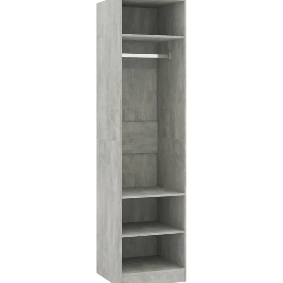 Vaatekaappi betoninharmaa 50cm lastulevy
