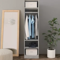 Vaatekaappi betoninharmaa 50cm lastulevy
