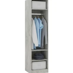 Vaatekaappi betoninharmaa 50cm lastulevy