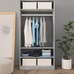 Vaatekaappi 100cm lastulevy betoninharmaa