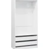 Vaatekaappi 100cm lastulevy korkeakiilto valkoinen
