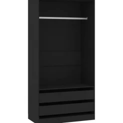 Vaatekaappi 100cm musta lastulevy