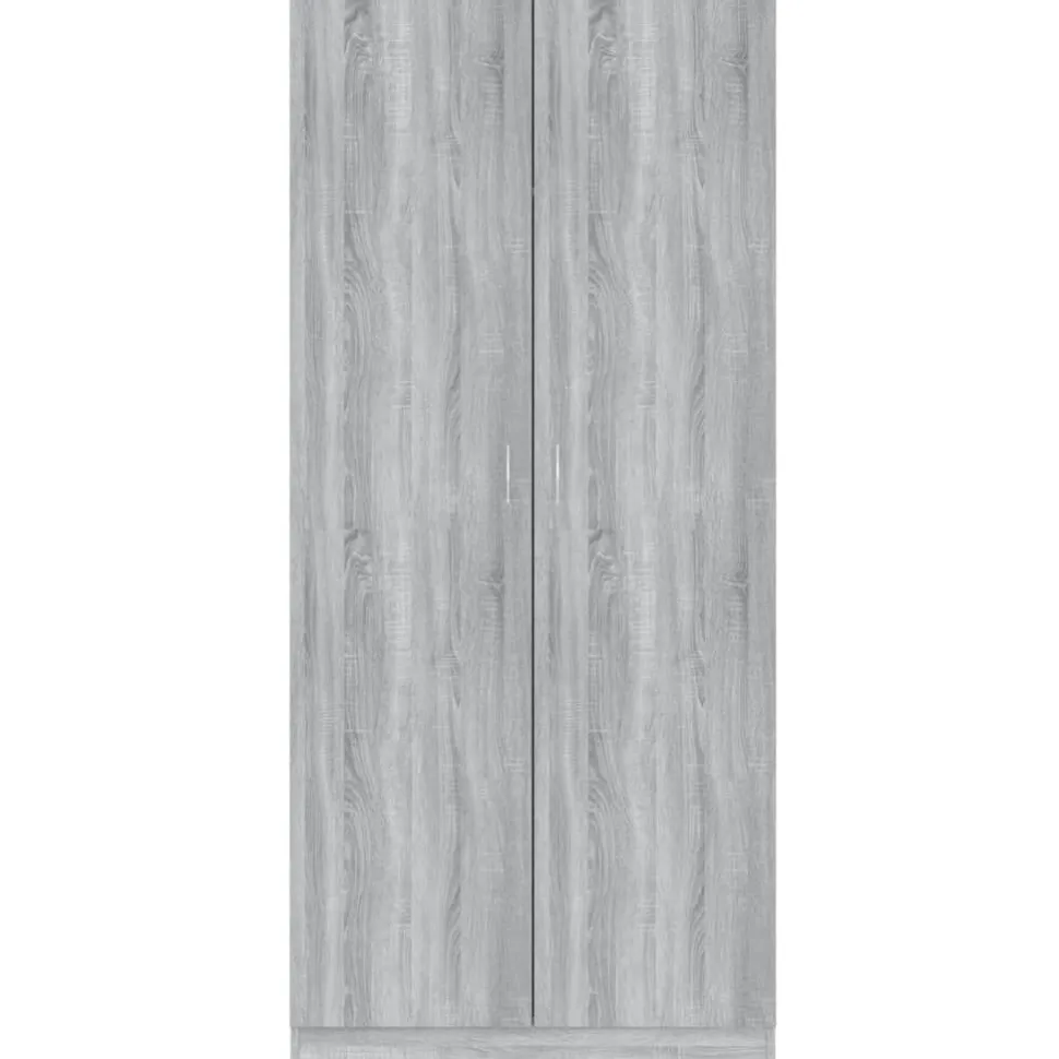 Vaatekaappi 90cm tekninen puu harmaa