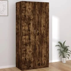 Vaatekaappi 90cm tekninen puu harmaa
