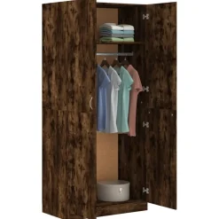Vaatekaappi 90cm tekninen puu harmaa